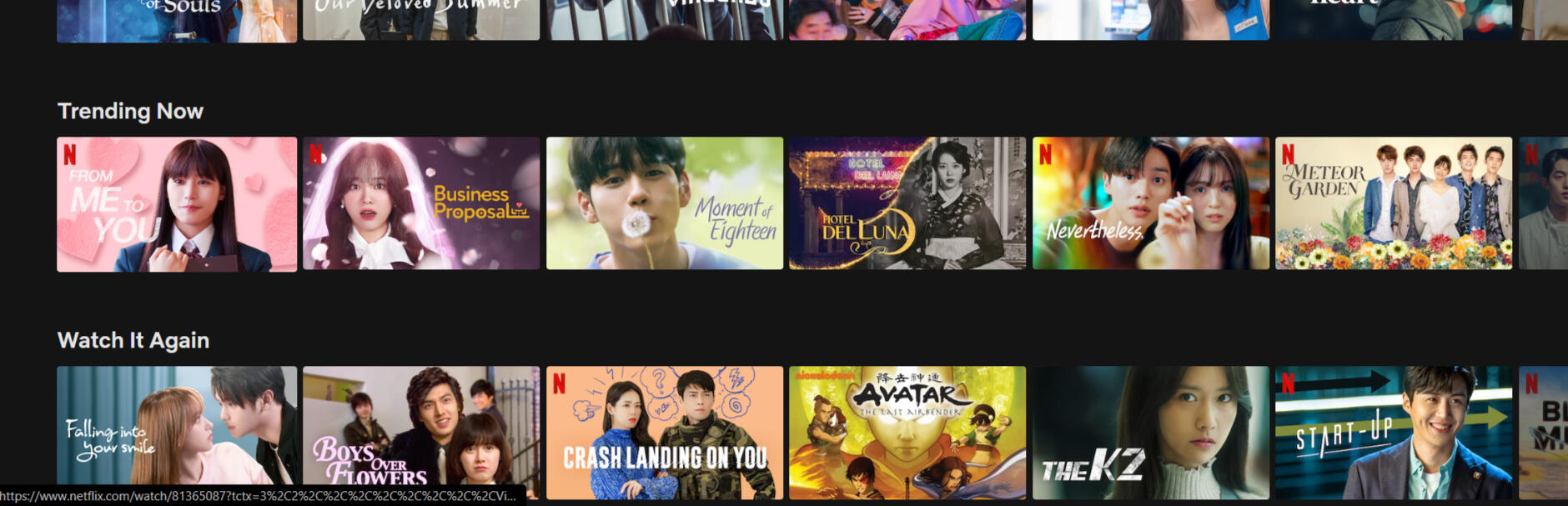 Netflix layout of the info below